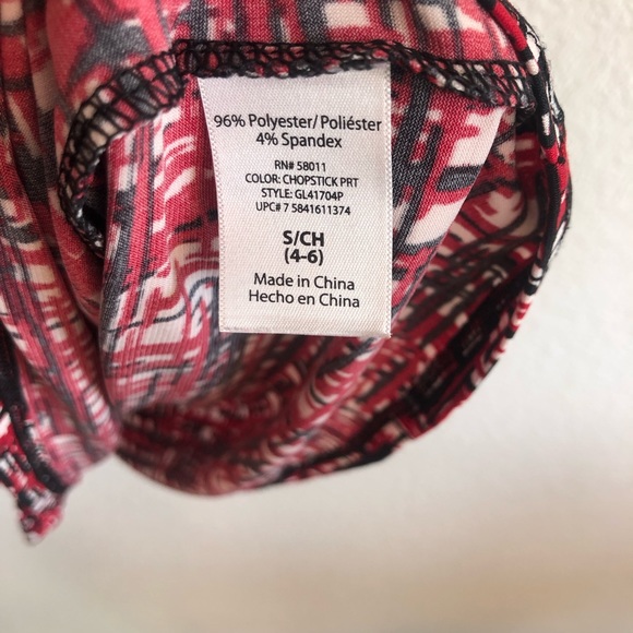 George Red Black and White Abstract Plaid Drape Neck Ruched Dress - Picture 5 of 7